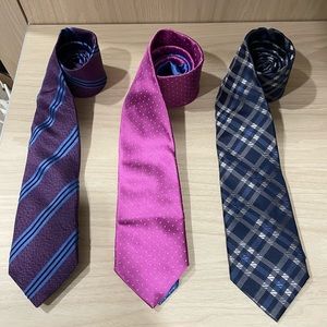 Three Astor & Black Custom Ties - 100% silk hand made
